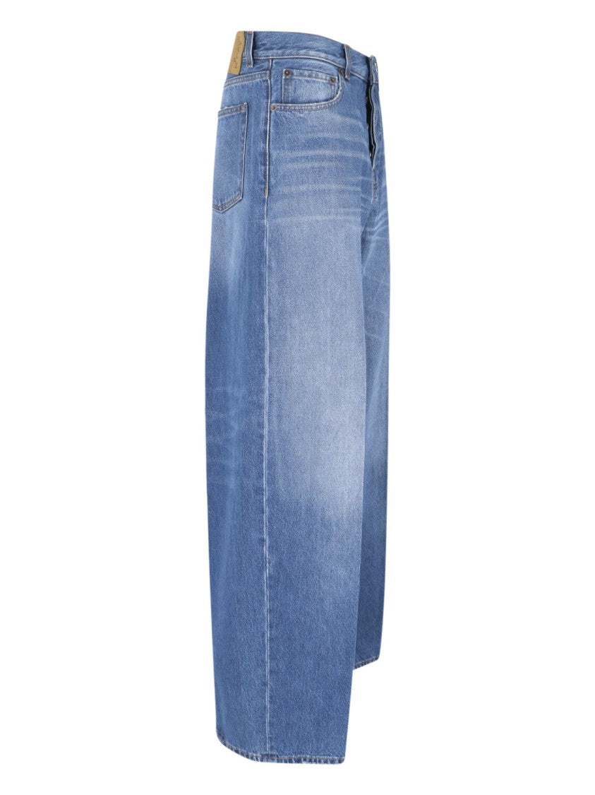 Haikure Wide-Leg Denim Jeans With Mid-Rise Waist