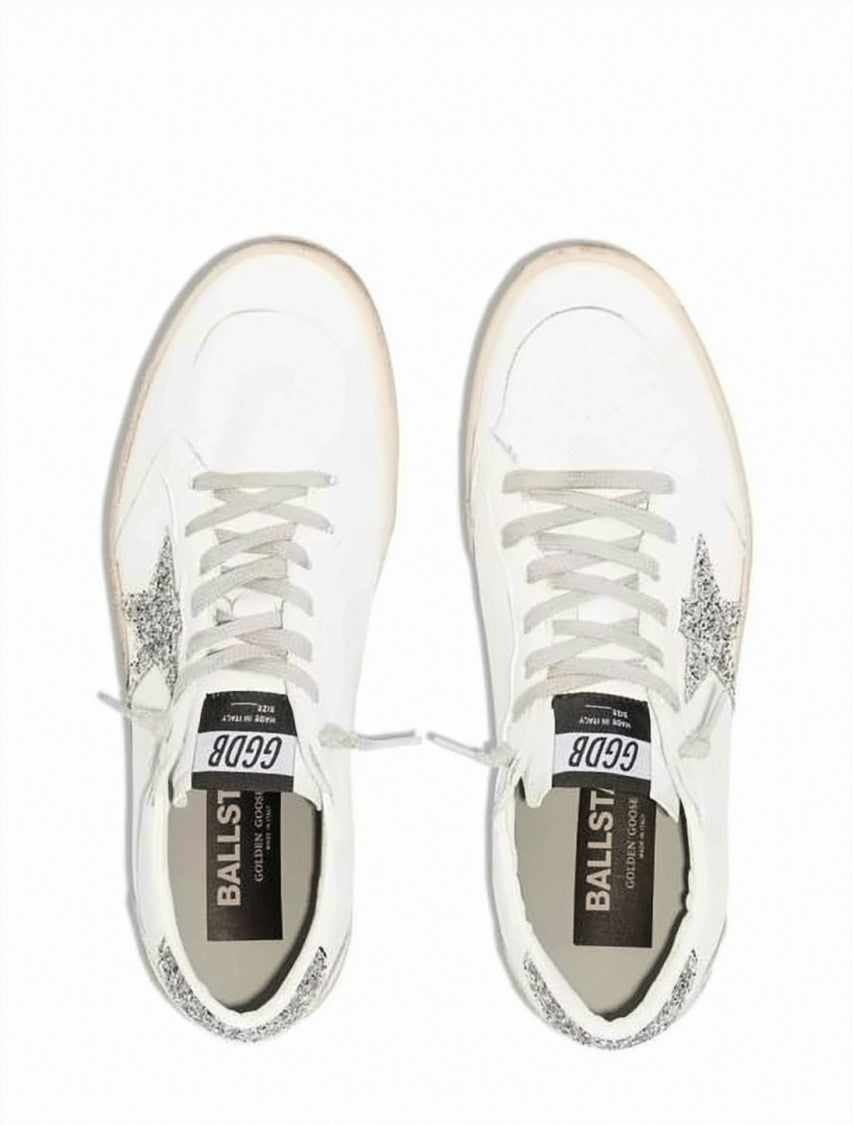 Golden Goose Glitter Star Sneakers With Silver Accents
