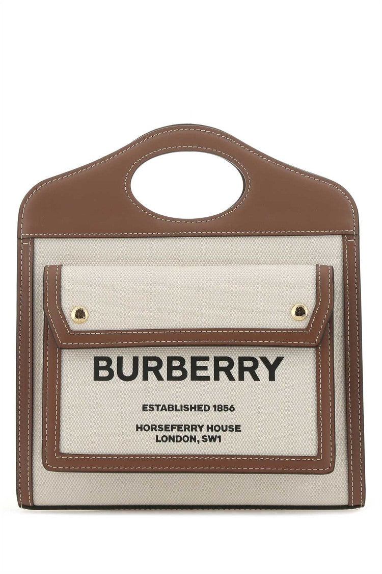 Burberry Two-Tone Canvas And Leather Mini Pocket Handbag