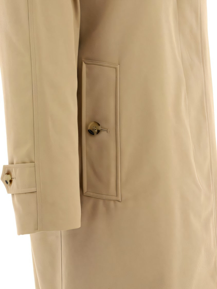 Burberry Straight Silhouette Cotton Coat With Classic Collar