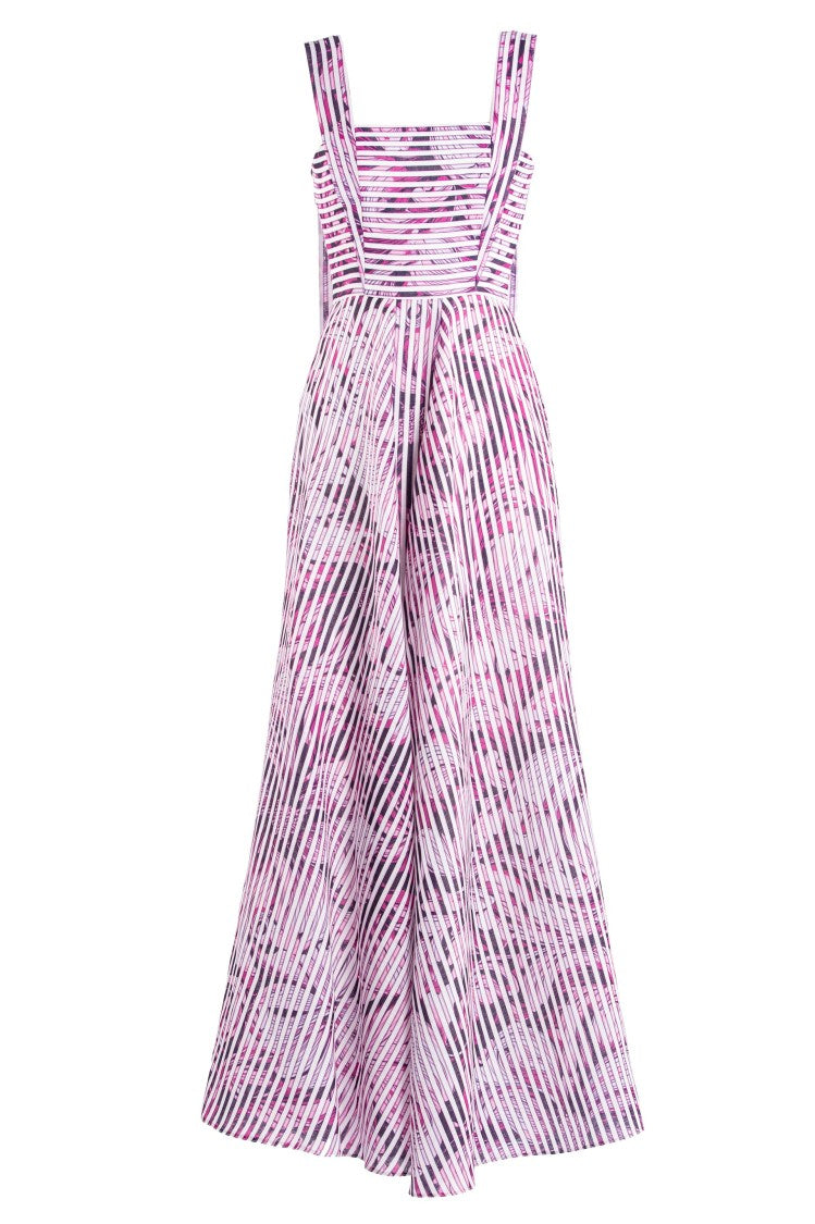 Saiid Kobeisy Linen Dress With Striped Print