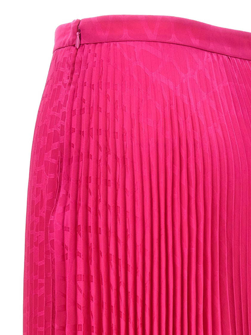 Valentino Garavani Toile Iconographe Pleated Silk Skirt