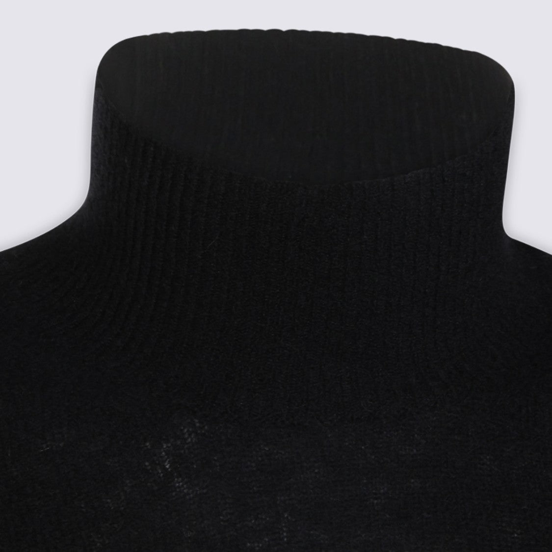 Altea High Ribbed Collar Black Wool Sweater