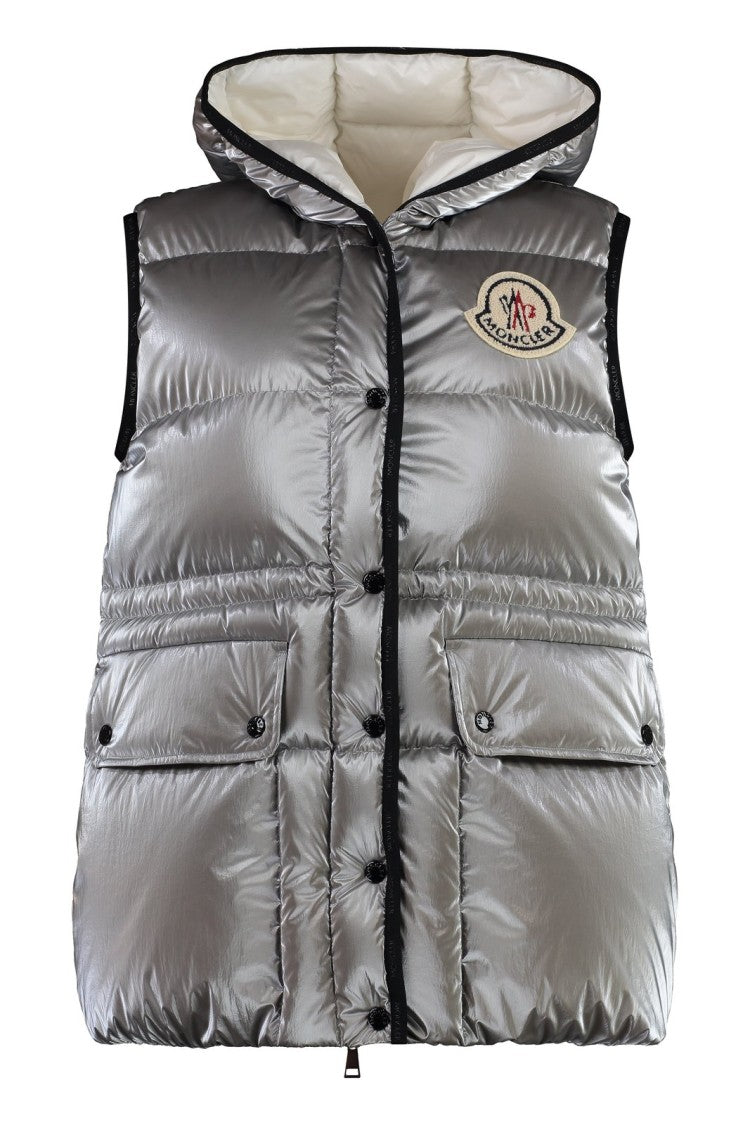 Moncler Quilted Metallic-Finish Sleeveless Puffer Vest