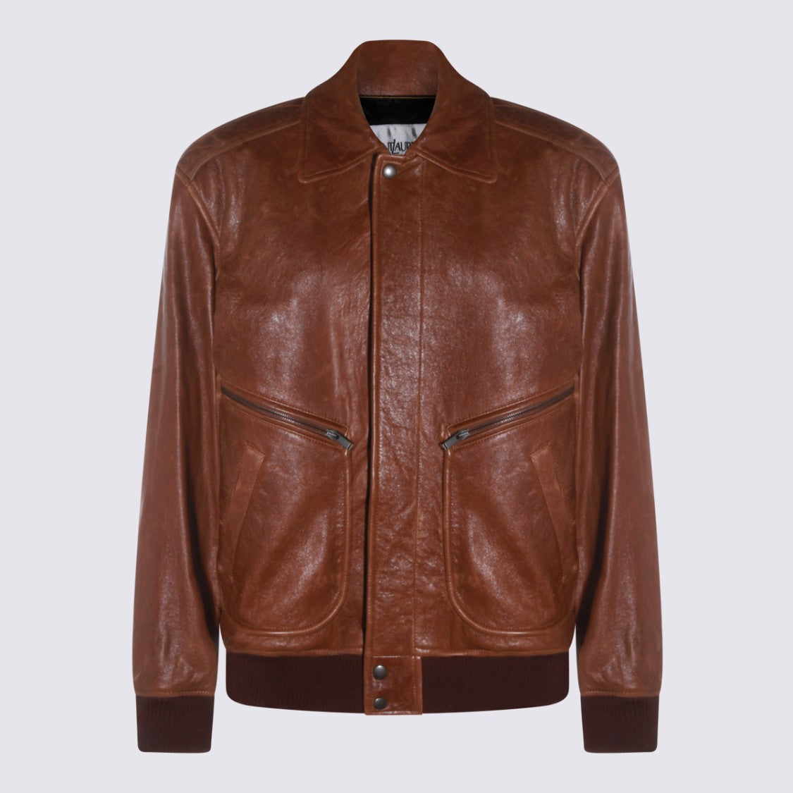 Saint Laurent Brown Leather Jacket