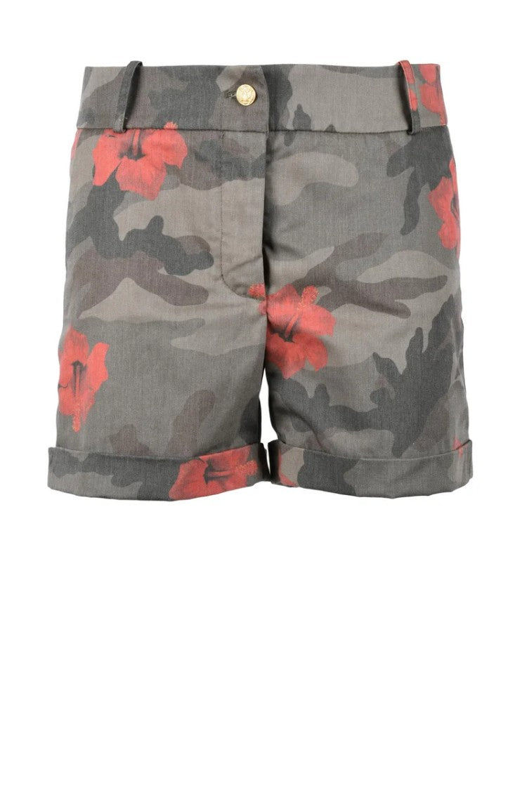 History Repeats Green/Red Cotton Polyester Shorts