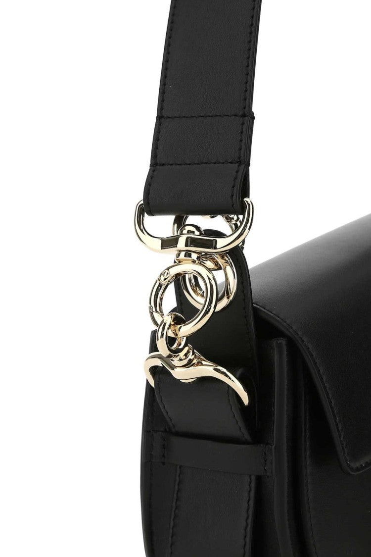 Chloé Structured Black Cow Leather Crossbody Bag