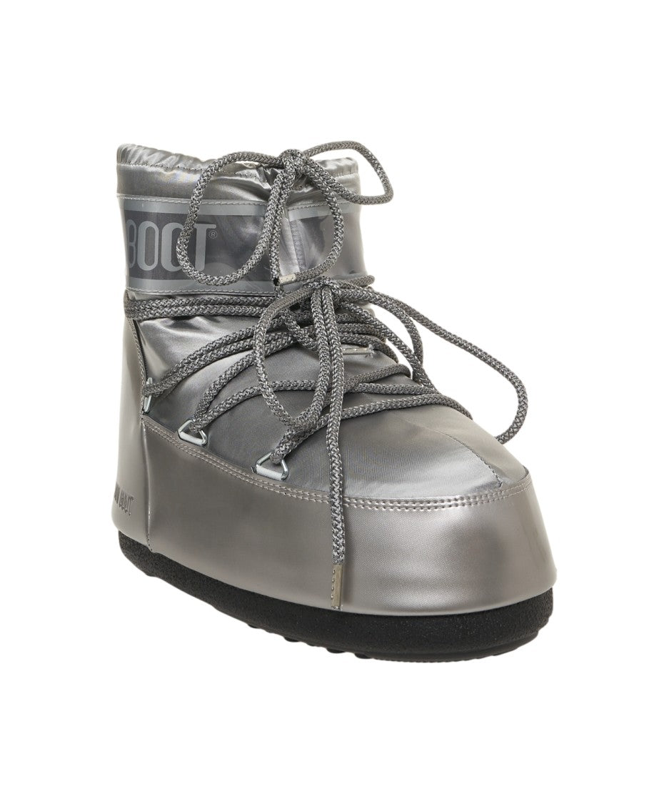 Moon Boot Metallic Finish Ankle Boots With Lace-Up Closure