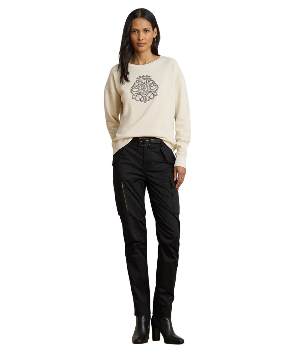 Lauren Ralph Lauren Kappy Long Sleeve Sweatshirt In Mascarpone Cream