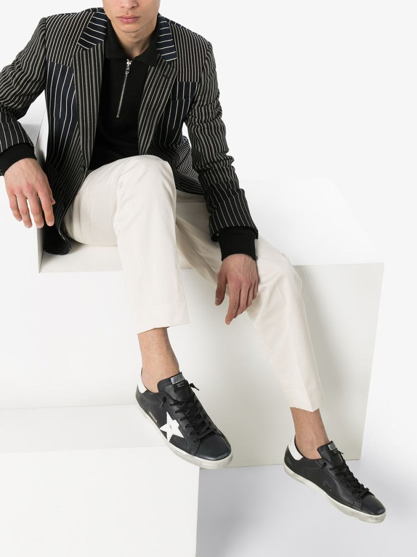 Golden Goose Black Leather Superstar Sneakers