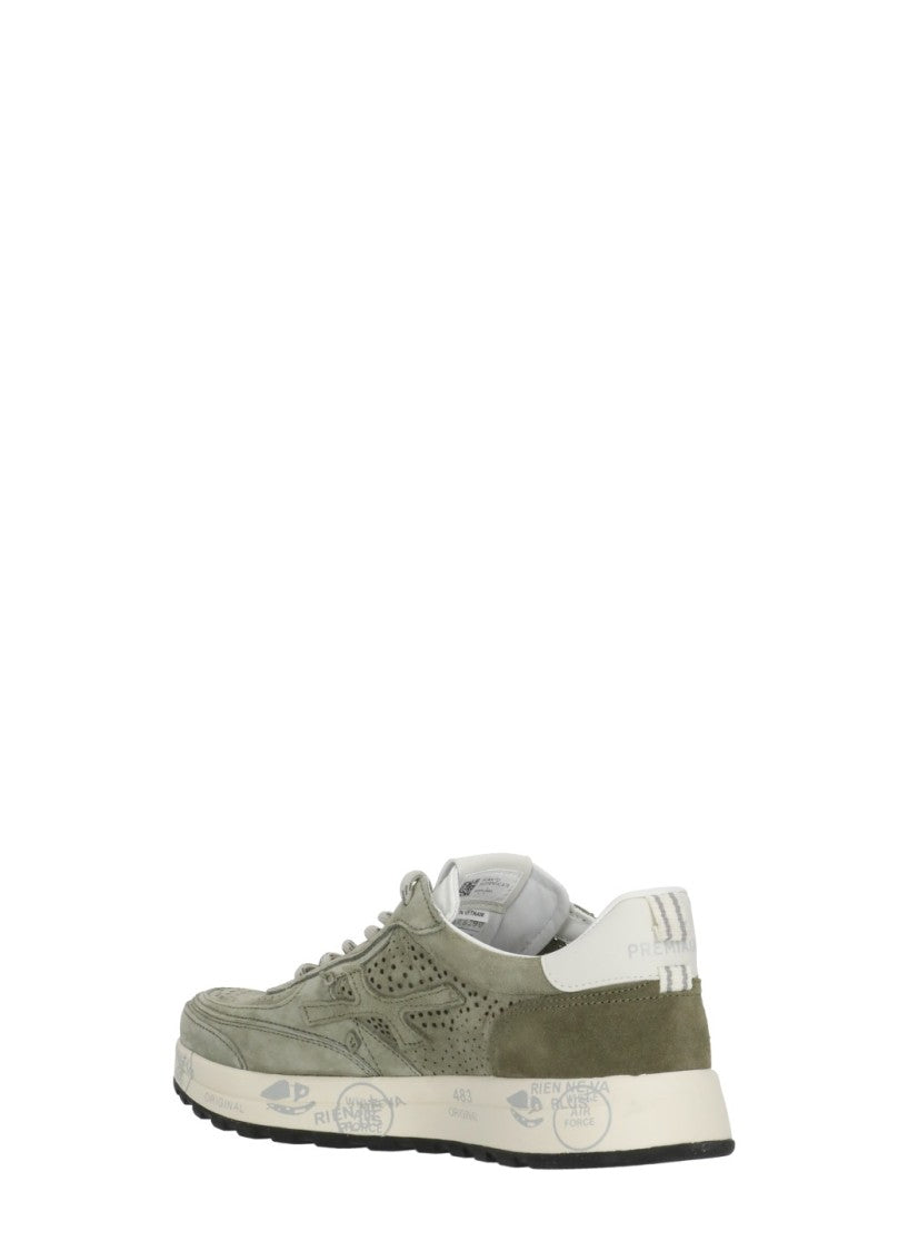 Premiata Green Nous 8290 Perforated Sneakers