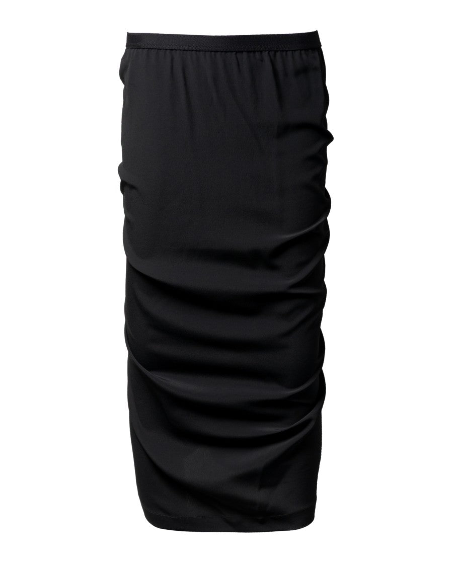 Rick Owens Structured Black Skirt With Rib-Knit Waistband