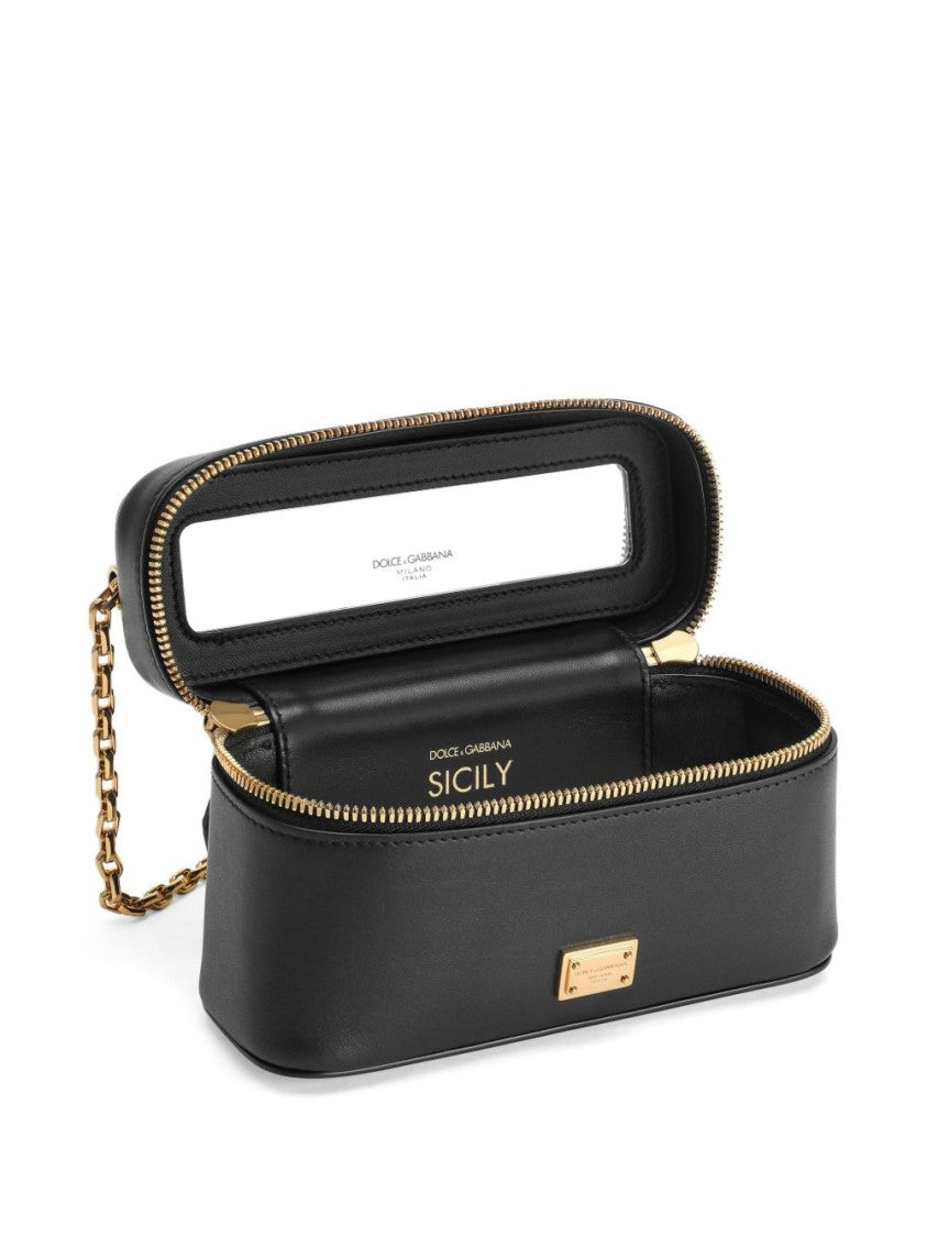 Dolce & Gabbana Crossbody Bag In Black Plongè Calf Leather