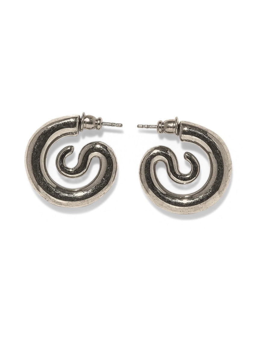 Panconesi Spiral Design Rhodium Finish Earrings