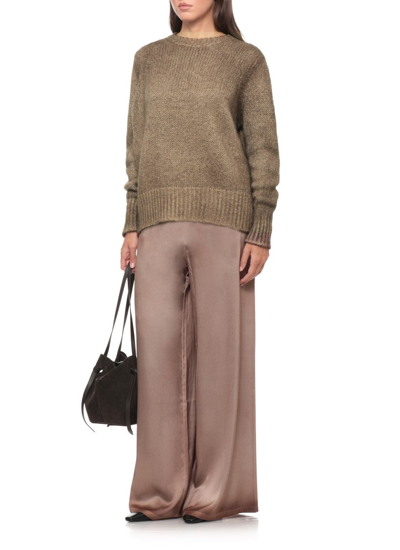 Avant Toi Melange Cashmere Sweater With Braided Texture And Ribbed Accents