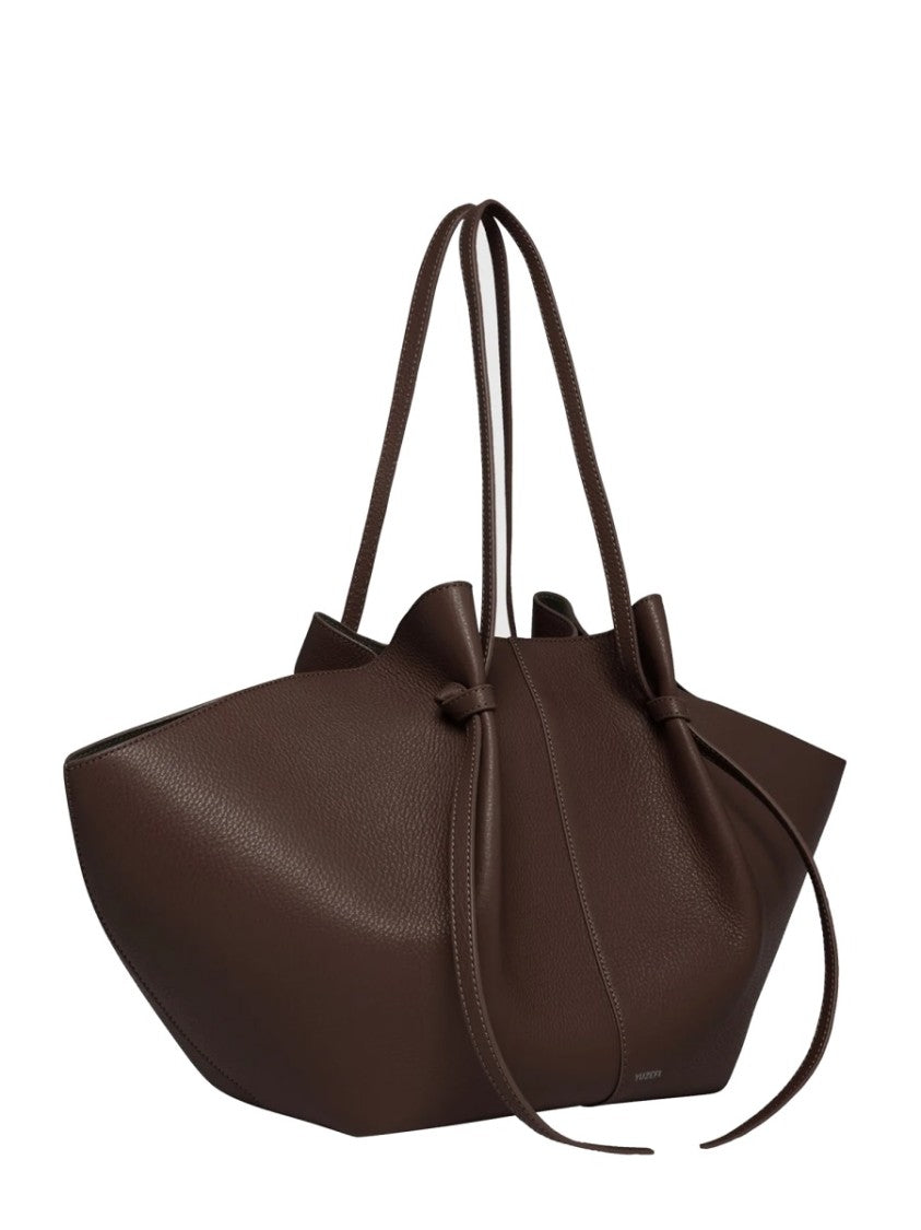 Yuzefi Large Leather Tote Bag With Unique Silhouette