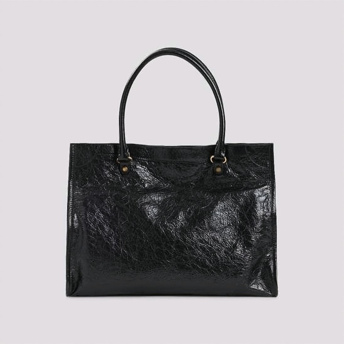 Balenciaga Textured Lambskin Shoulder Bag With Vintage Gold Accents