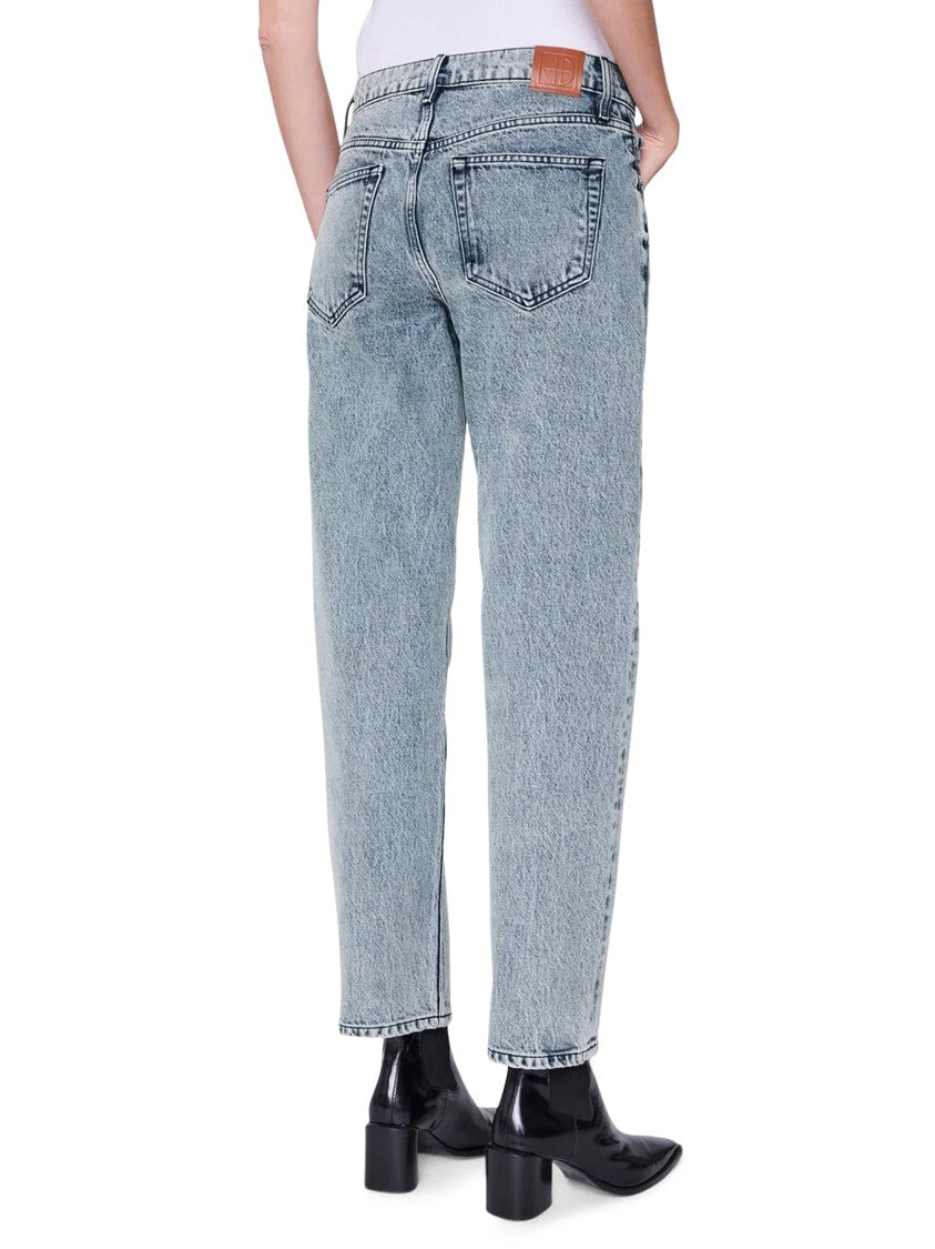 Anine Bing Straight-Leg Jeans With Vintage Wash And Five-Pocket Design