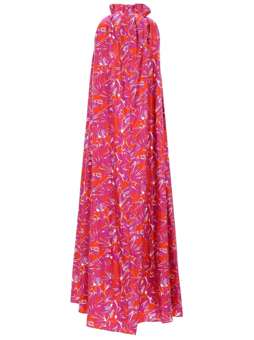 Max Mara Abstract Printed Sleeveless Floor-Length Silk Maxi Dress