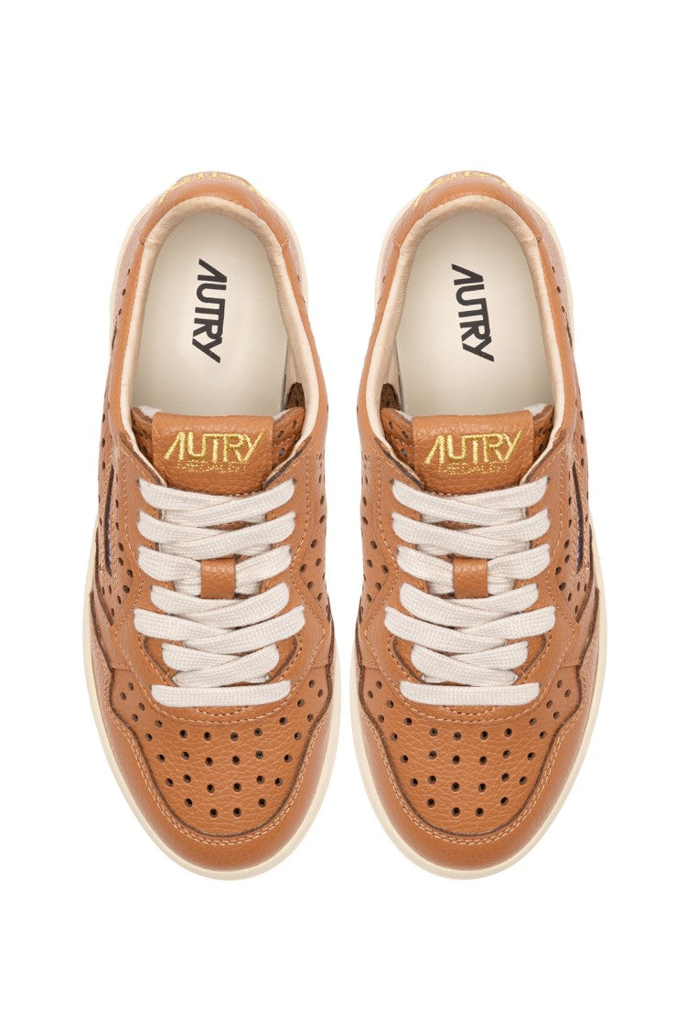 Autry Tobacco Medalist Perforated Leather Sneakers