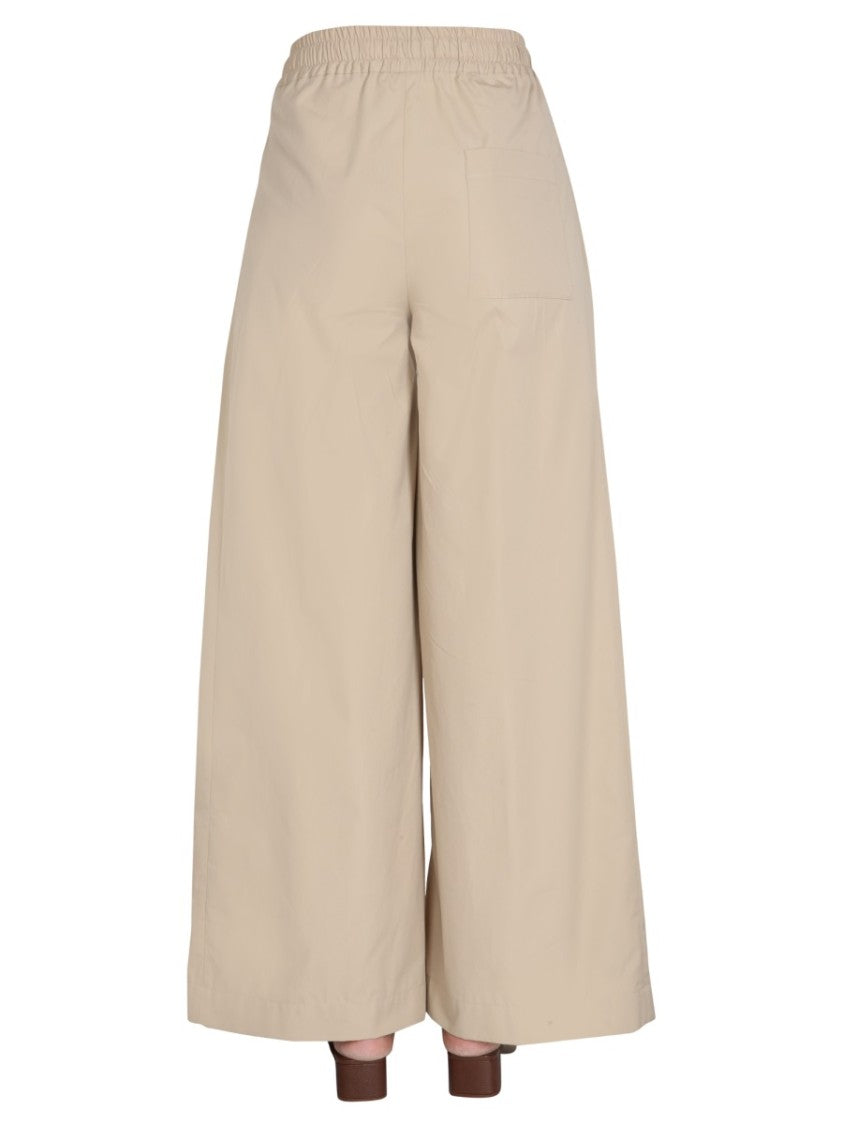 Aspesi Wide-Leg Poplin Pants With Drawstring Waist