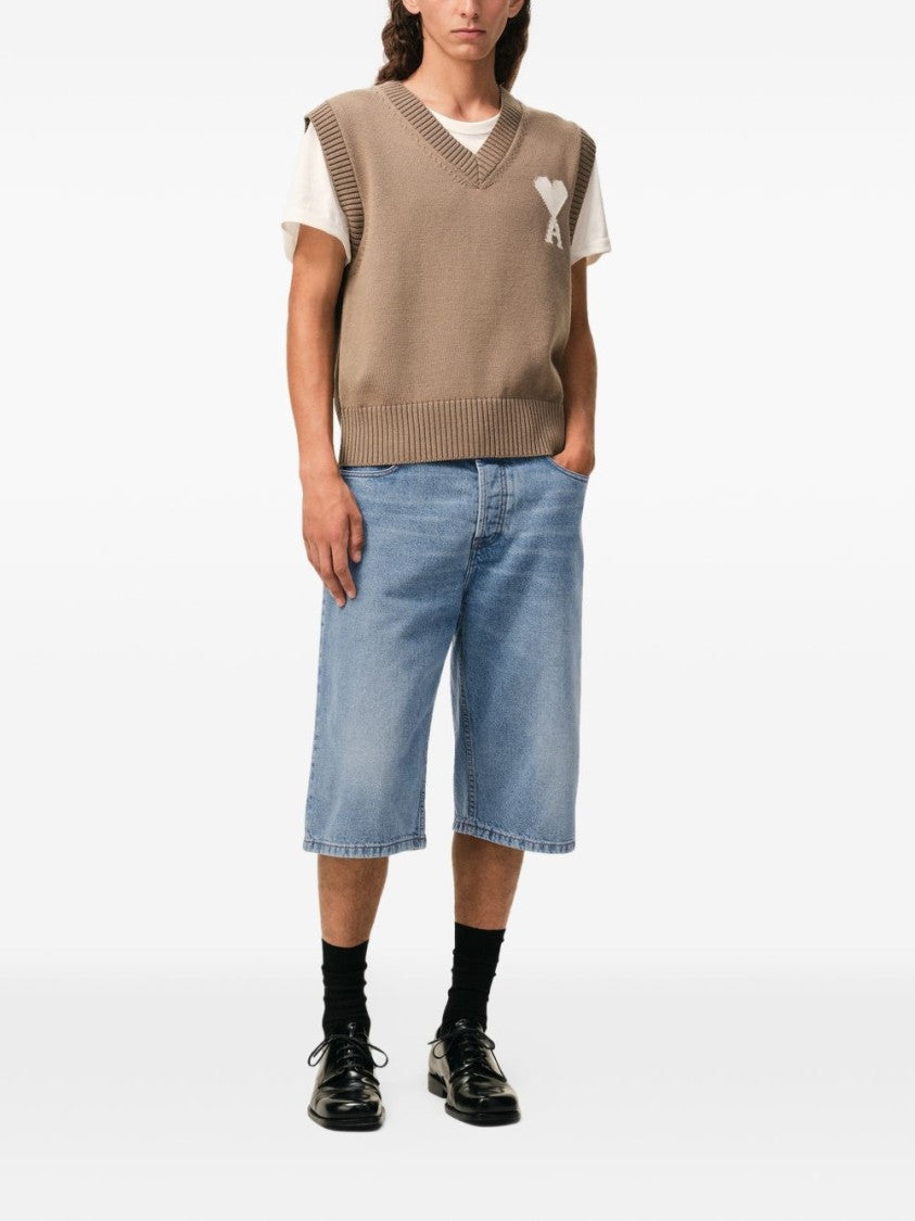 Ami Paris Five-Pocket Denim Shorts