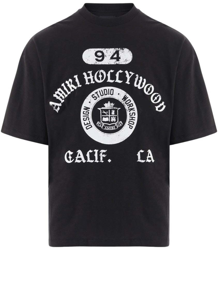 Amiri Black Logo Print Cotton T-Shirt