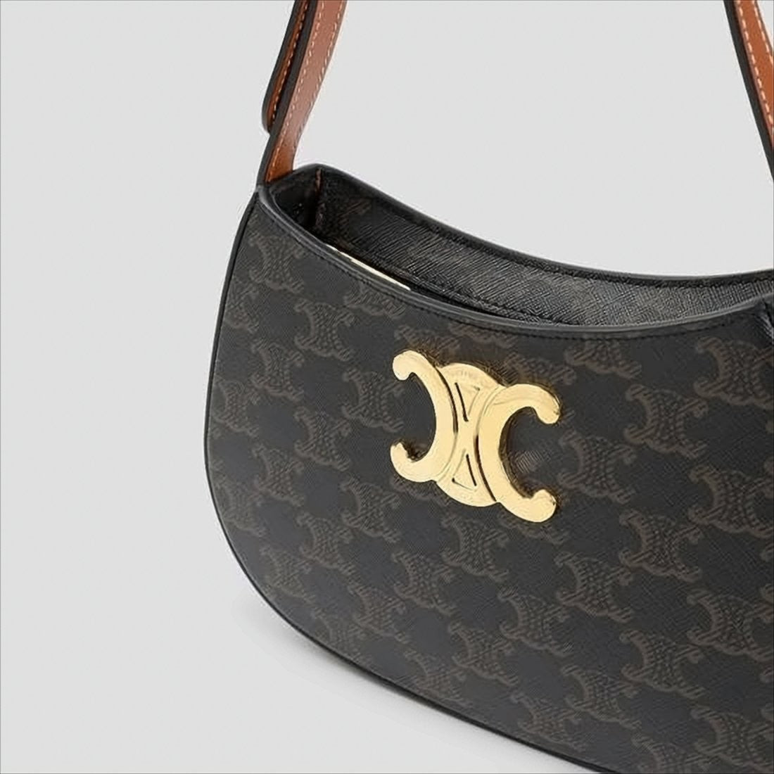 Celine Crescent-Shaped Shoulder Bag In Canvas