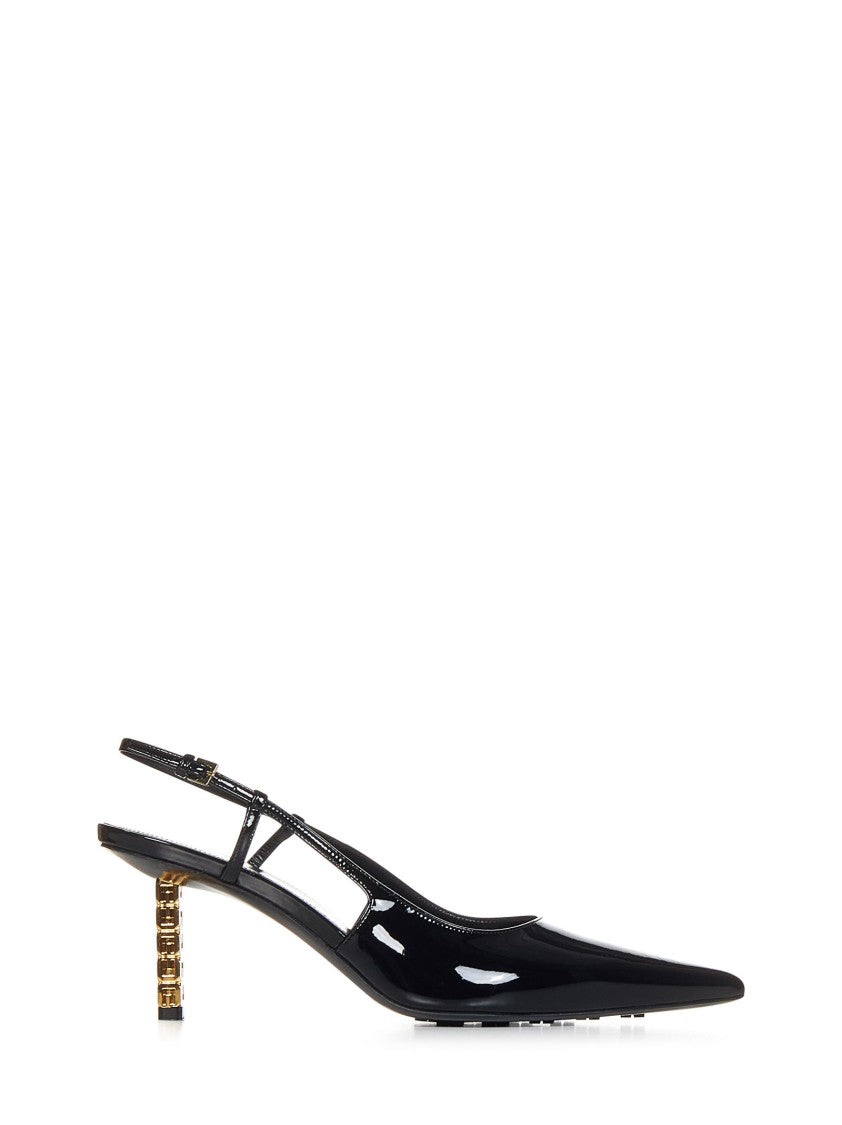 Givenchy Black Patent Slingback Pumps