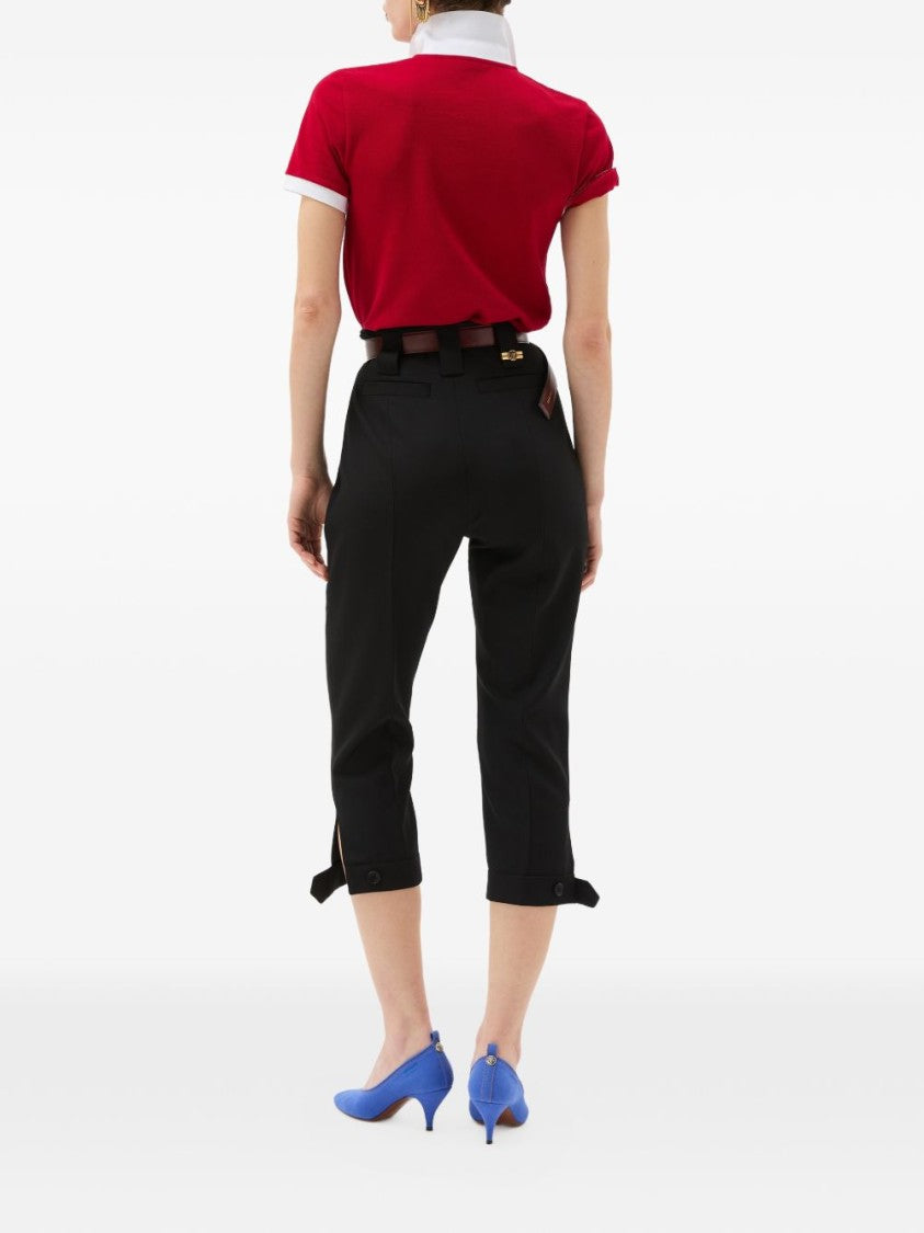 Versace Cropped Trousers With High Waist And Cuffed Hem