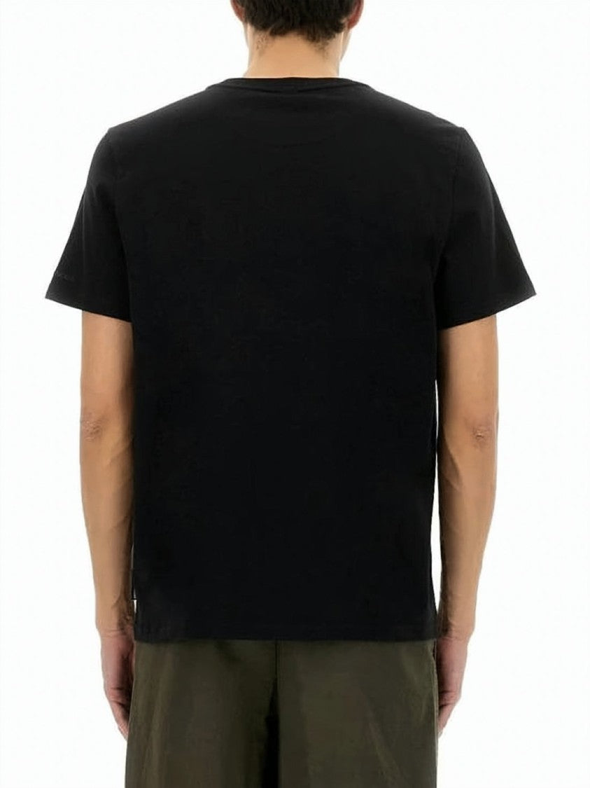 Moose Knuckles Black Cotton T-Shirt With Subtle Logo Detail