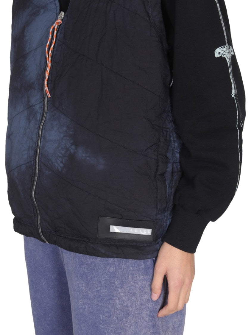 Aries V-Neck Vest With Tie-Dye Pattern