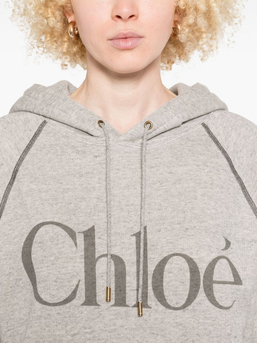 Chloé Oversized Logo Hoodie In A Cotton Fleece Mix