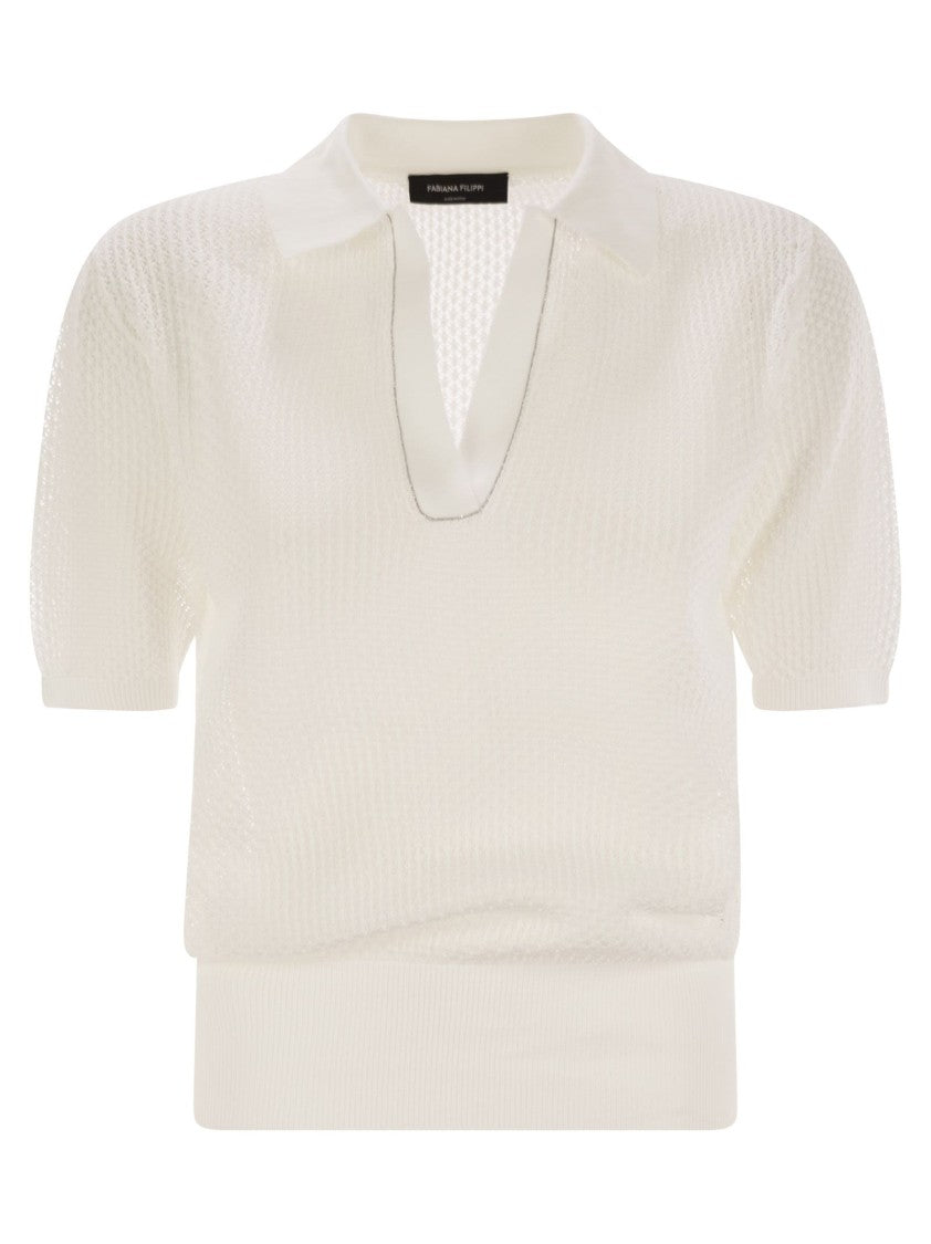 Fabiana Filippi Polo Shirt With Diamond Thread