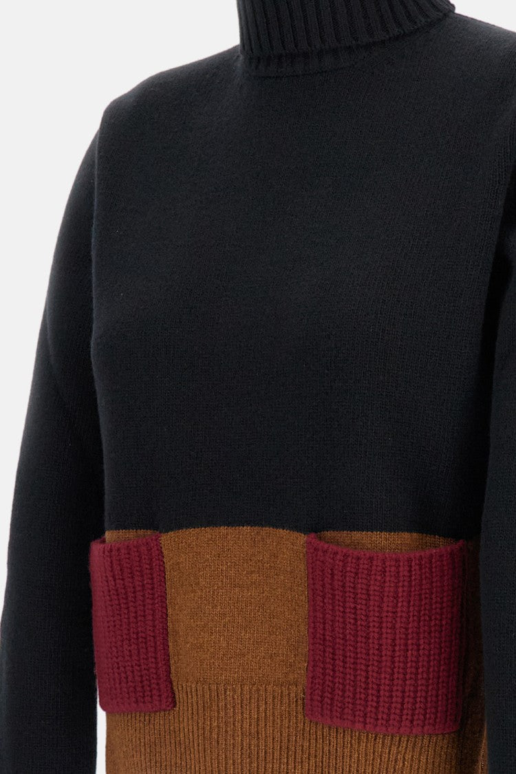 Plan C High Neck Wool Blend Sweater