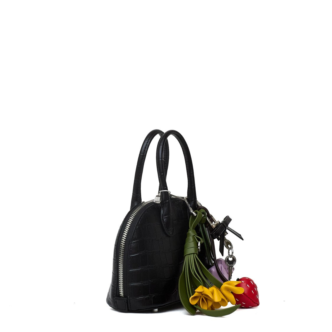 Self-Portrait Croc-Embossed Leather Toast Mini Bag With Dual Zipper Closure