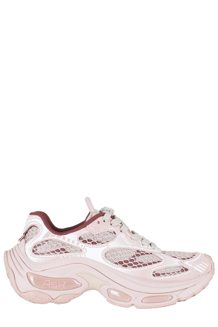 Ash Pink Dragon Suede Mesh Leather Sneakers