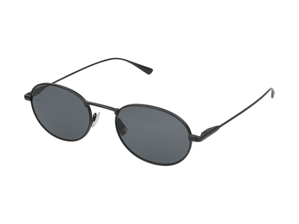 Saint Laurent Black Dark-Tinted Lenses Round Metal Sunglasses