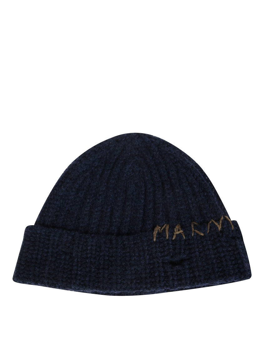 Marni Textured Knit Beanie With Rolled Cuff