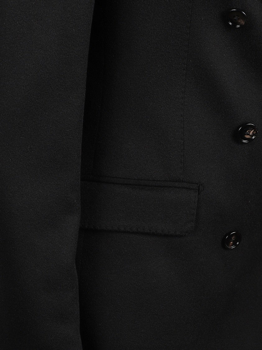 Tagliatore Double-Breasted Cashmere Blazer With Notch Lapel