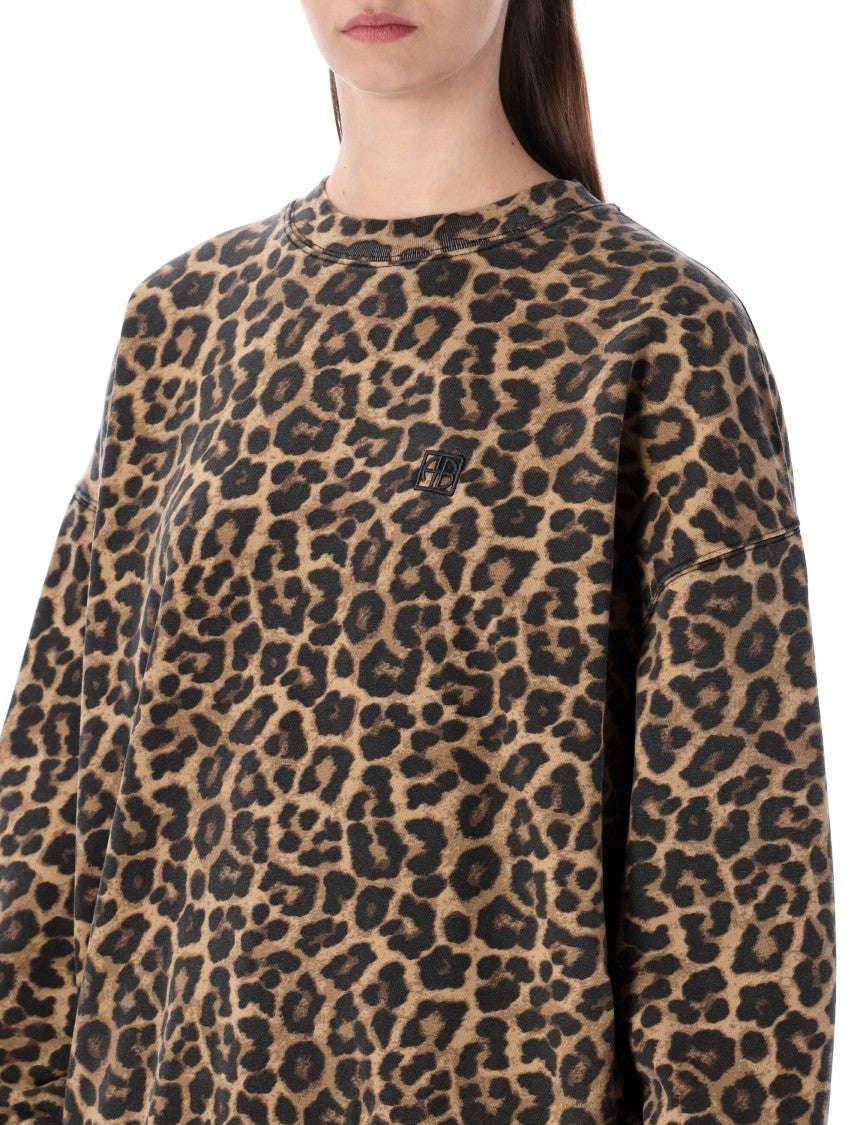 Anine Bing Leopard Print Fleece Sweater