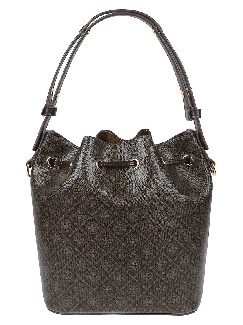 Tory Burch Structured Bucket Bag With Monogram Design