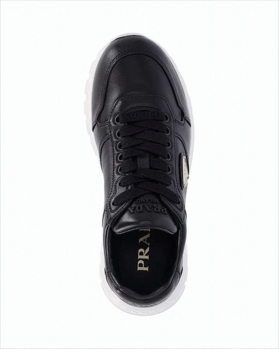 Prada Minimalist Black Nappa Leather Sneakers