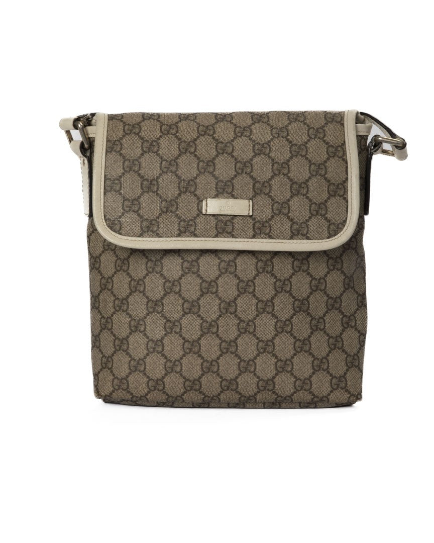 Gucci Small White Gg Supreme Canvas Shoulder Bag