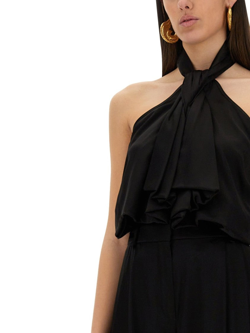 Nina Ricci Flowing Black Top With Bow Detail