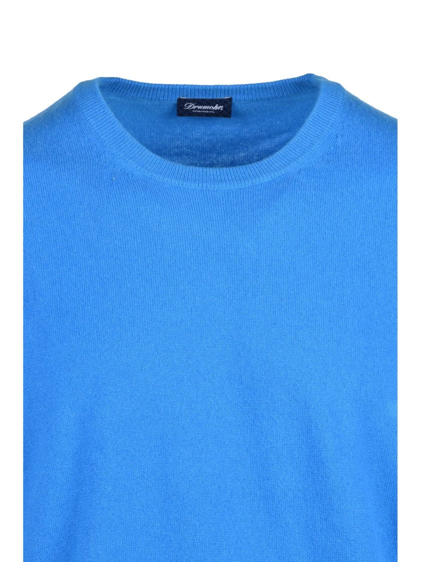 Drumohr Light Blue Cashmere Crewneck Sweater