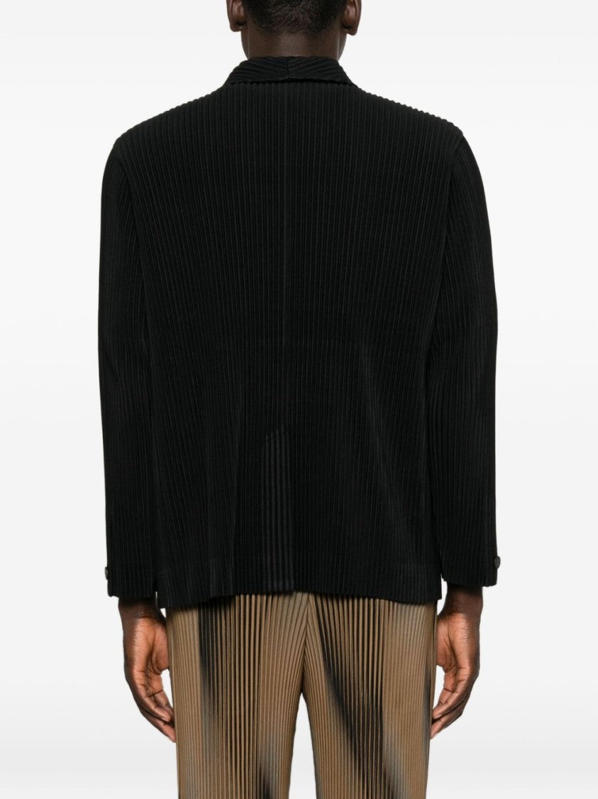 Homme Plissé Issey Miyake Boxy Ribbed Notched Lapel Jacket