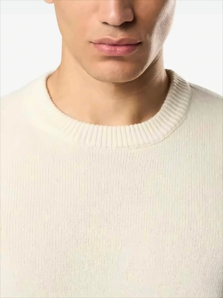 Stone Island Minimalist Wool-Polyamide Blend Sweater With Patch Logo