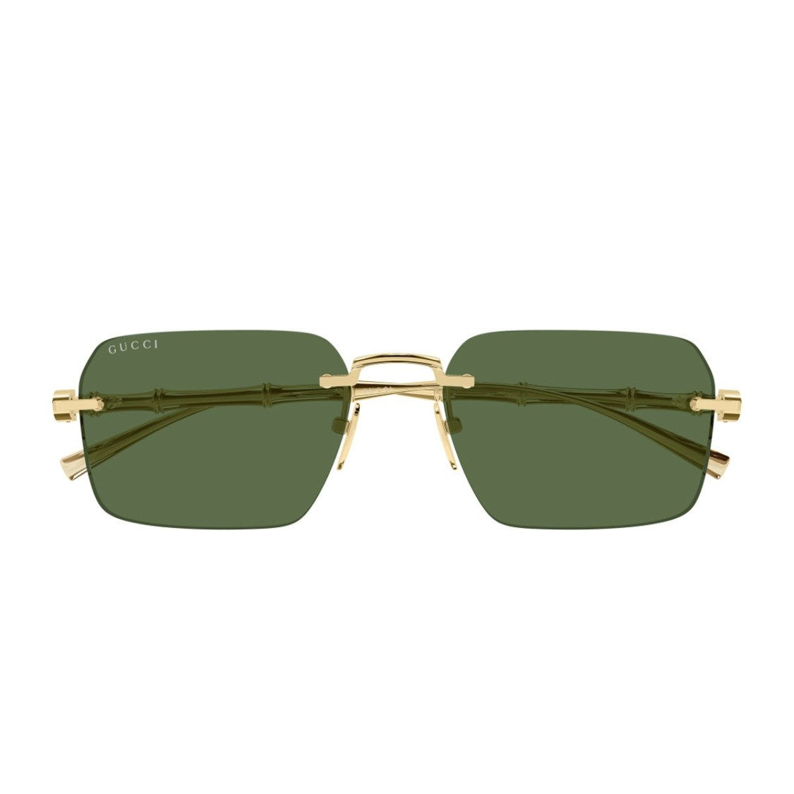 Gucci Gold Gucci Sign Rimless Metal Sunglasses