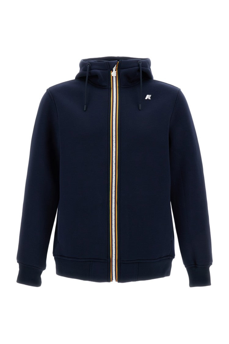 K-Way Blue Rainer Spacer Scuba Hooded Zip-Through Knit